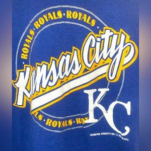 Vintage 1987 Champion Tag Kansas City Royals Tee Blue Size XL